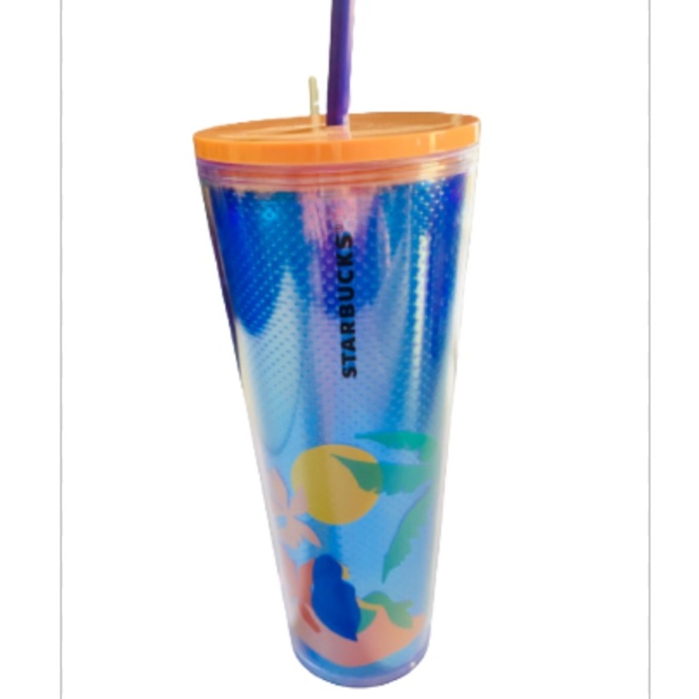 NEW Starbucks Blue Metallic Mermaid Tumbler 24oz